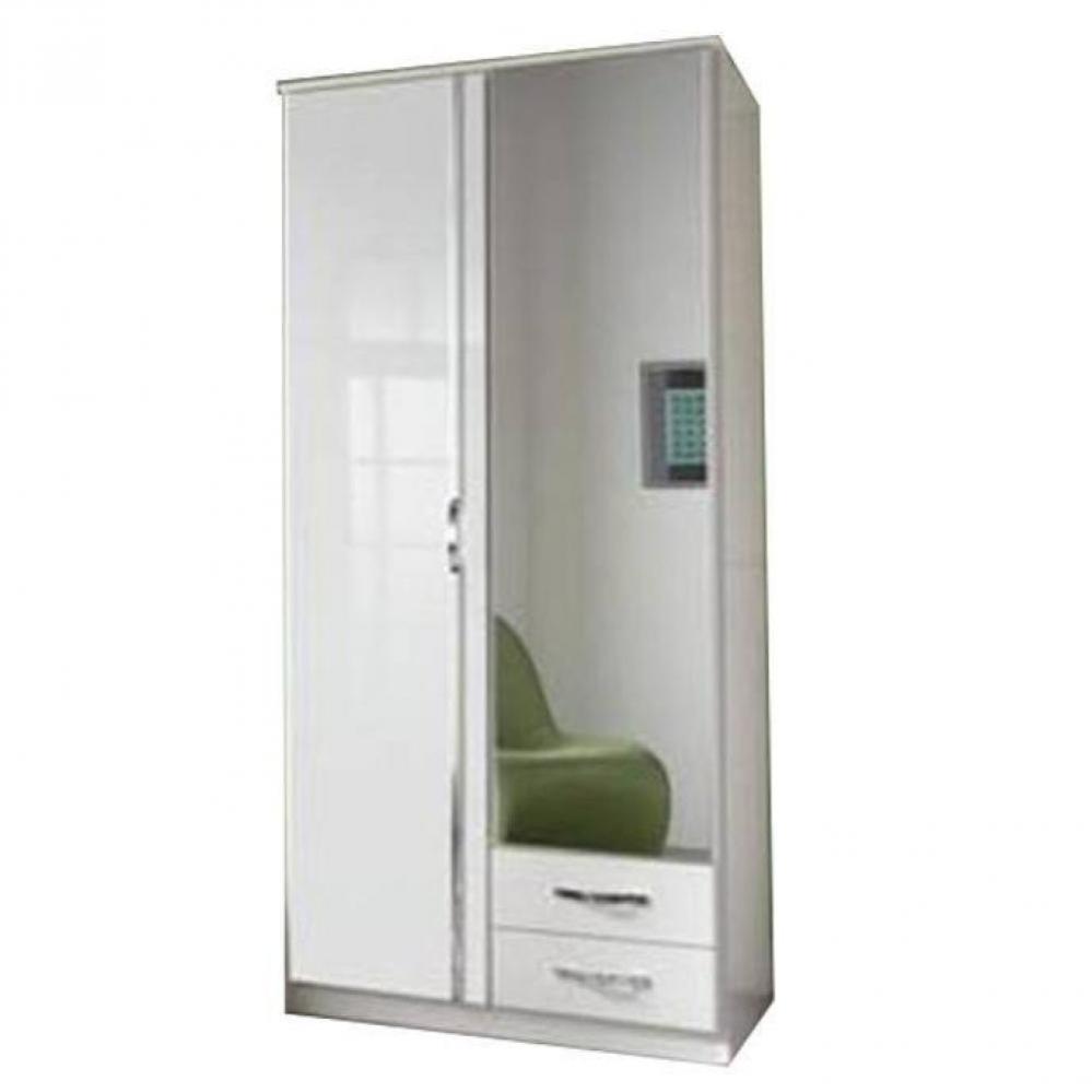 Armoire 2 portes miroir KROOS blanc / laquée blanc brillant Leroy Merlin