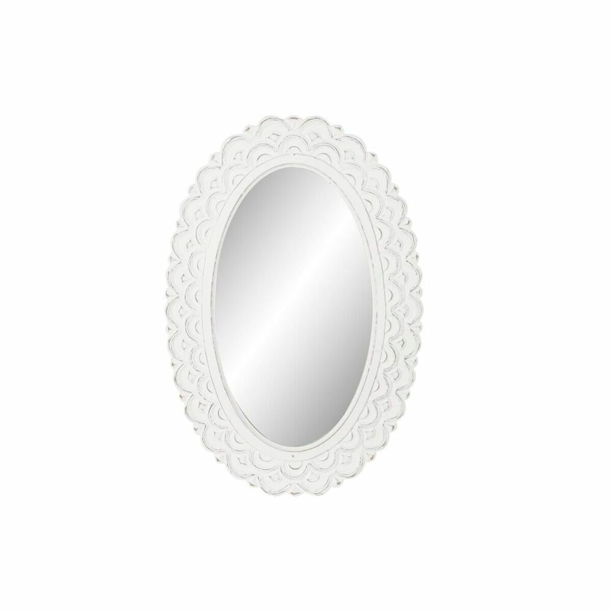 Miroir mural DKD Home Decor Verre Blanc Bois MDF Décapé (58 x 2,5 x 86 ...