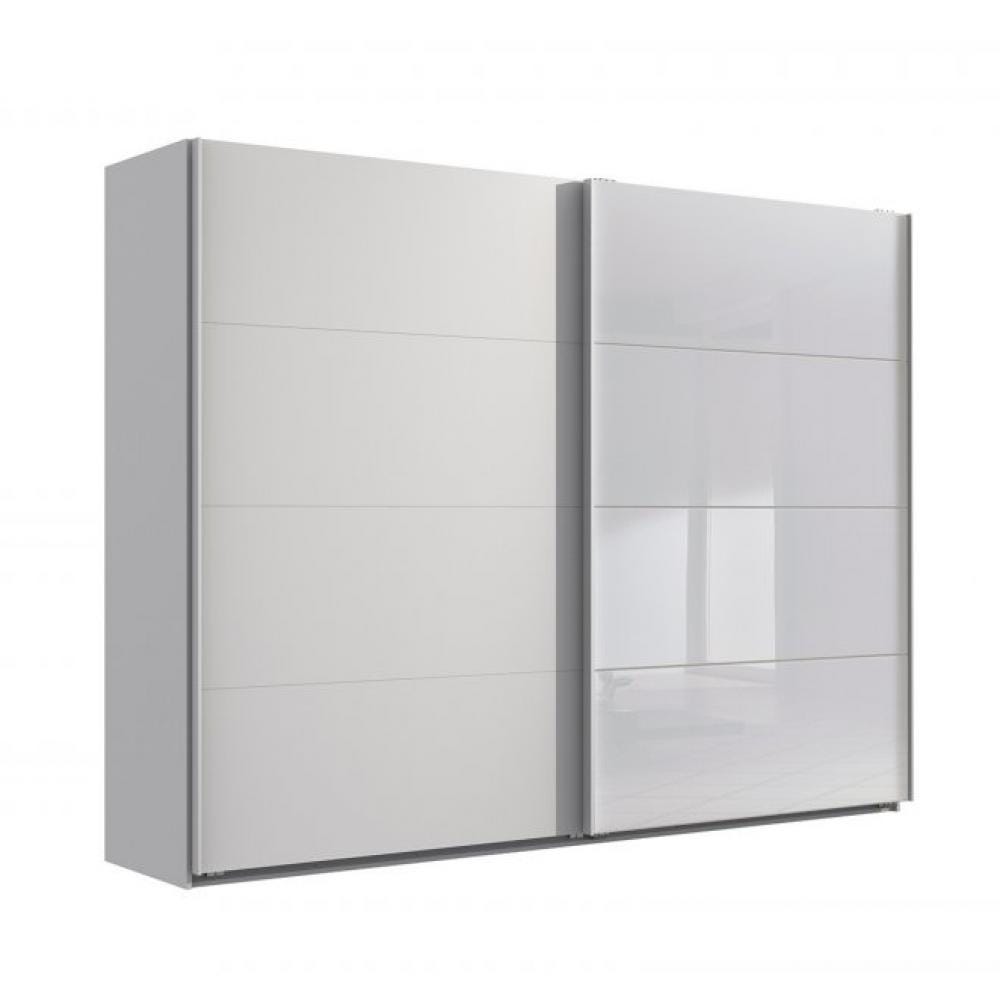 Armoire 2 portes coulissantes - Panneaux de particules - Blanc mat