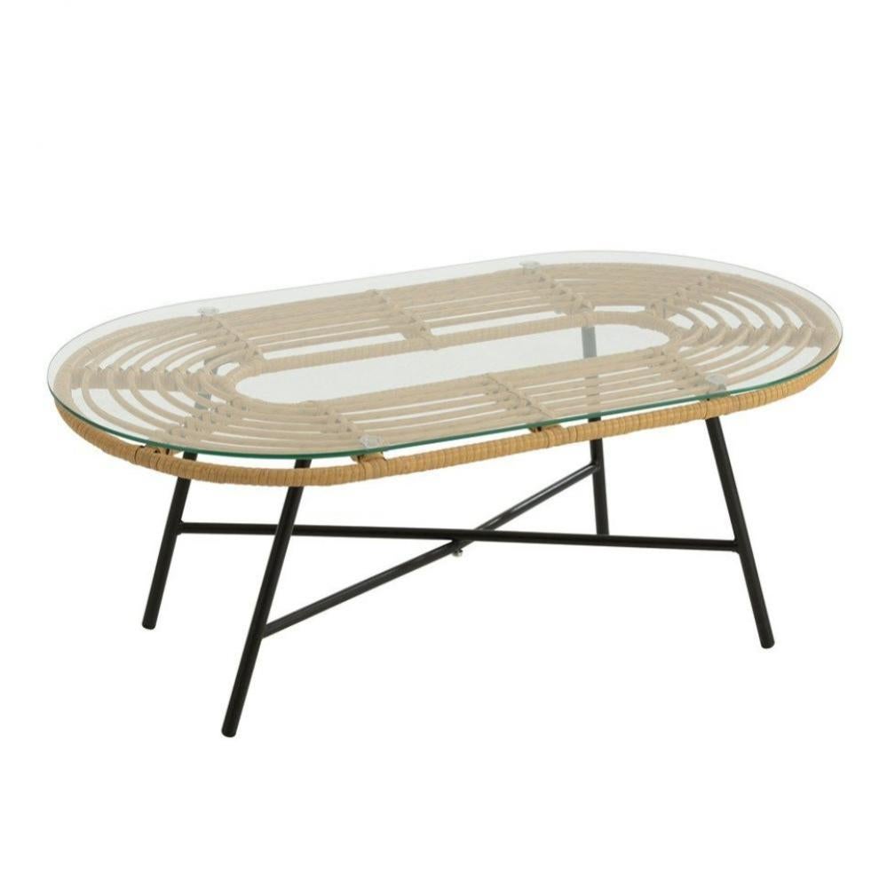 Table Basse de Jardin RAPHA Métal / Verre Leroy Merlin