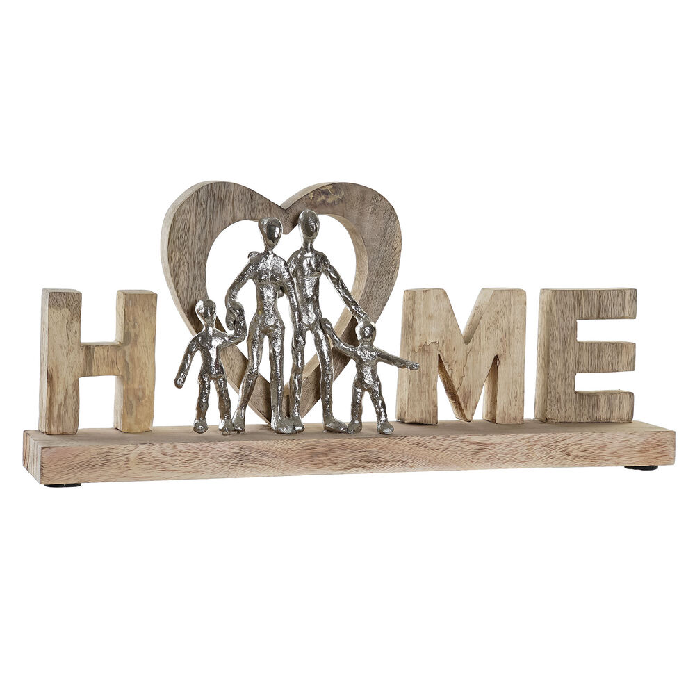 Figura decorativa dkd home decor home plateado aluminio (48 x 7,5 x 21 cm)