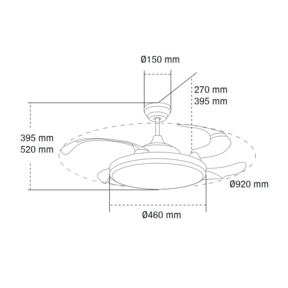 Ventilatore Da Soffitto Con Luce LED - Nero, 65 Cm, Telecomando E App, 6 Velocità, Reversibile, Dimmerabile, Per Cucina/Soggiorno - Foto 4
