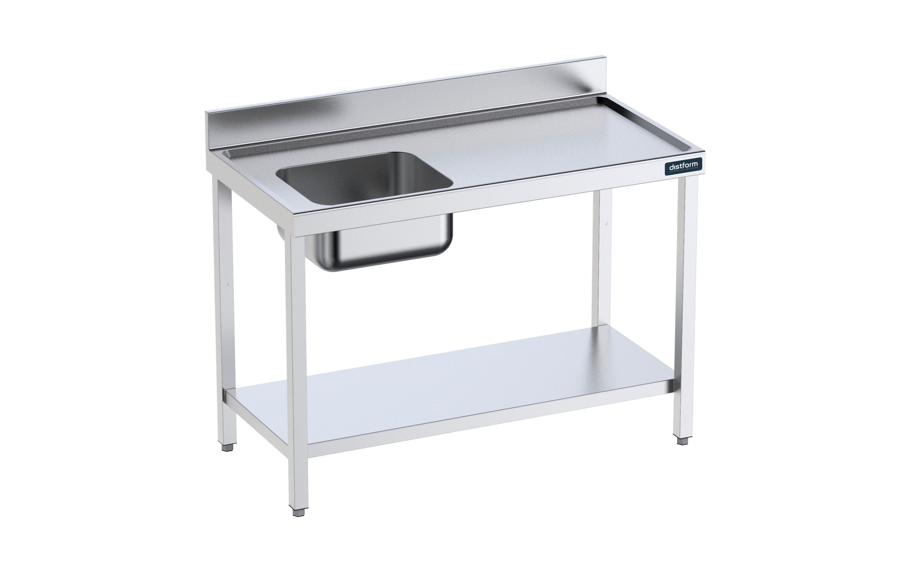 Plan de travail inox central - gamme 600 - distform - - acier