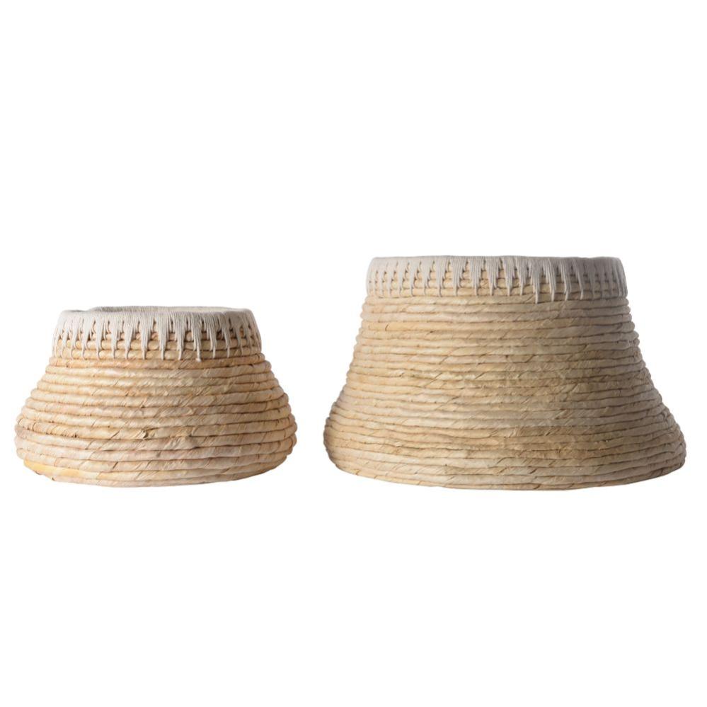 Panier rond en tressage Abaca et corde Rop (set de 2) Leroy Merlin
