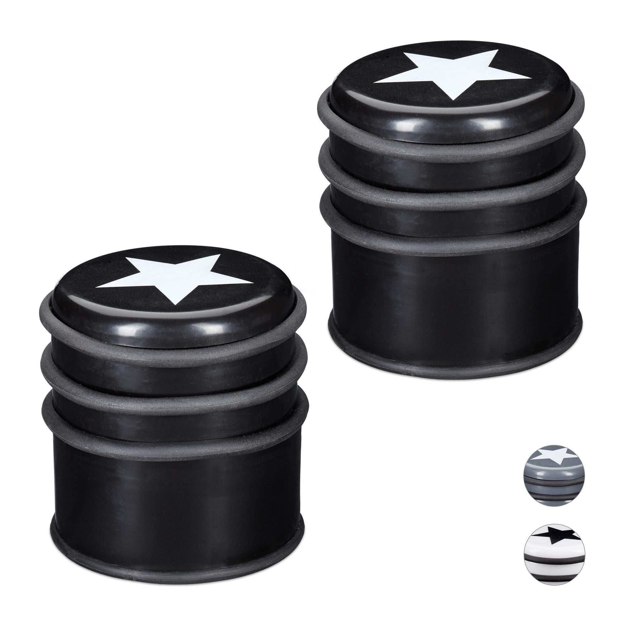 Fermaporta Decorativo Relaxdays Con Stella - Set Da 2 Blocca Porte Autoportante Grigio/Bianco - Foto 9