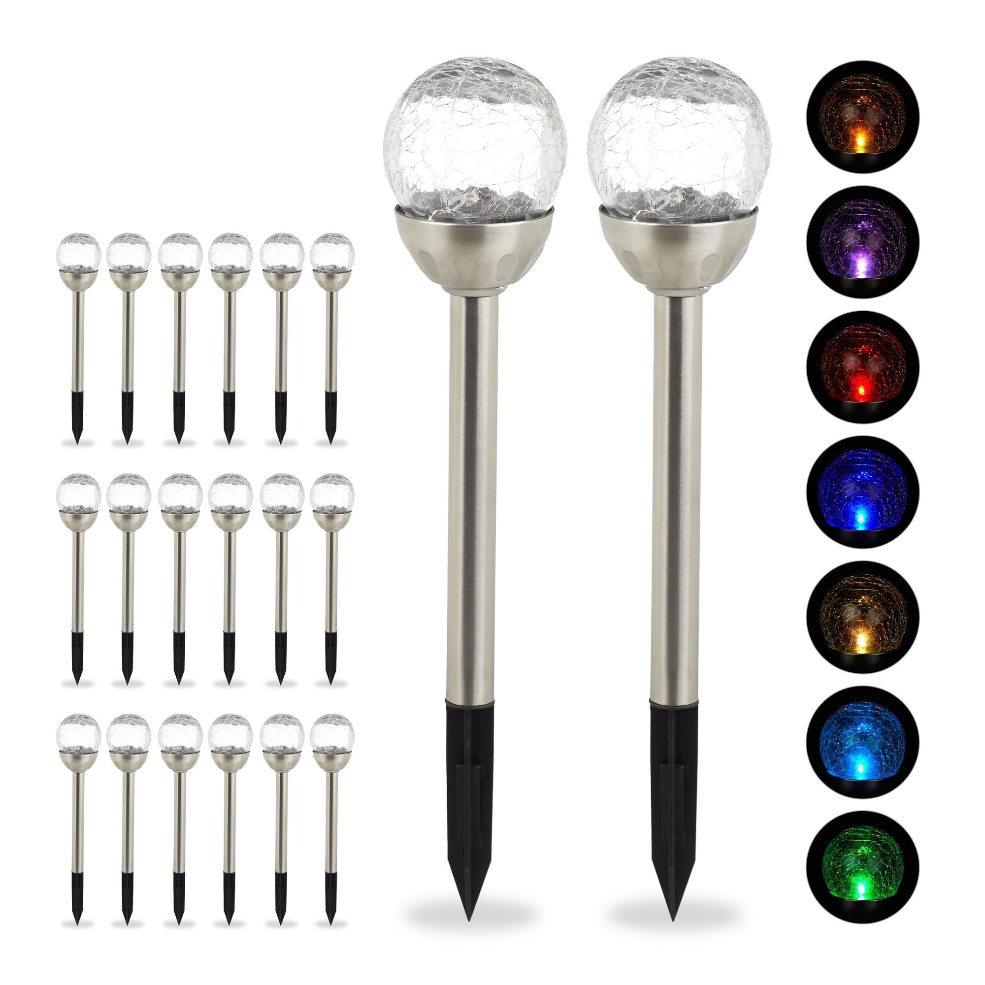 Lot de lampes solaires LED, lot de 20, Piquet, Décoration de jardin