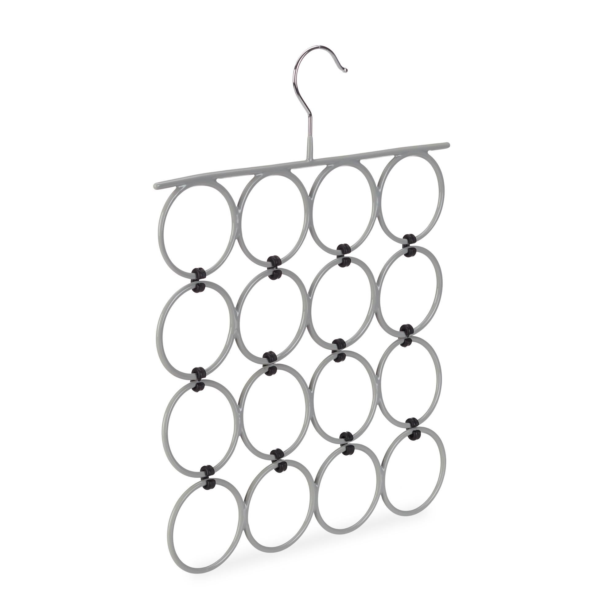 Organizer Portasciarpe Con 8 Anelli | Per Cravatte, Cinture E Accessori | Argento - Foto 3