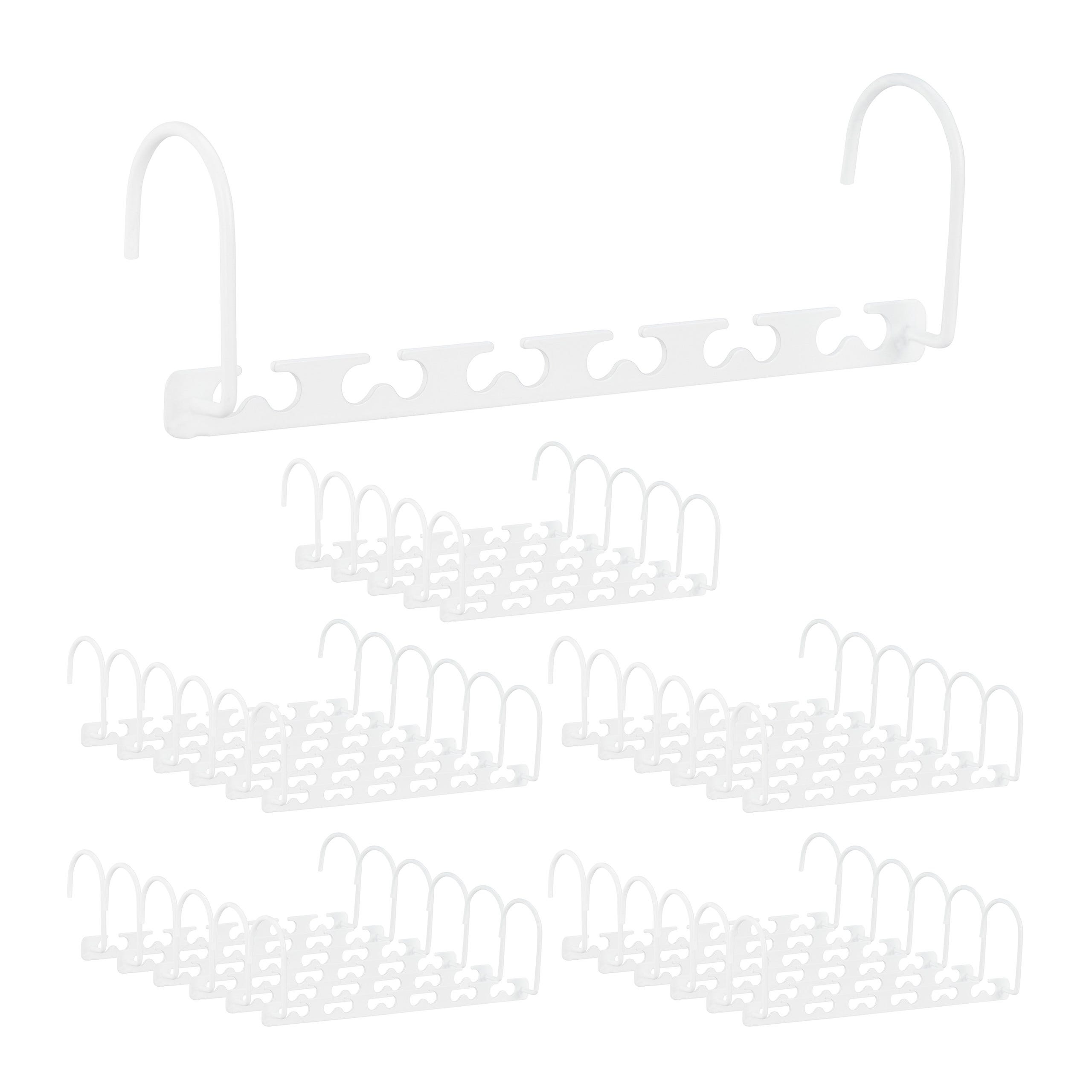 Cintre gain de place métal, lot de 30, cintre magique organiseur armoire  crochet mobile 26 cm, blanc