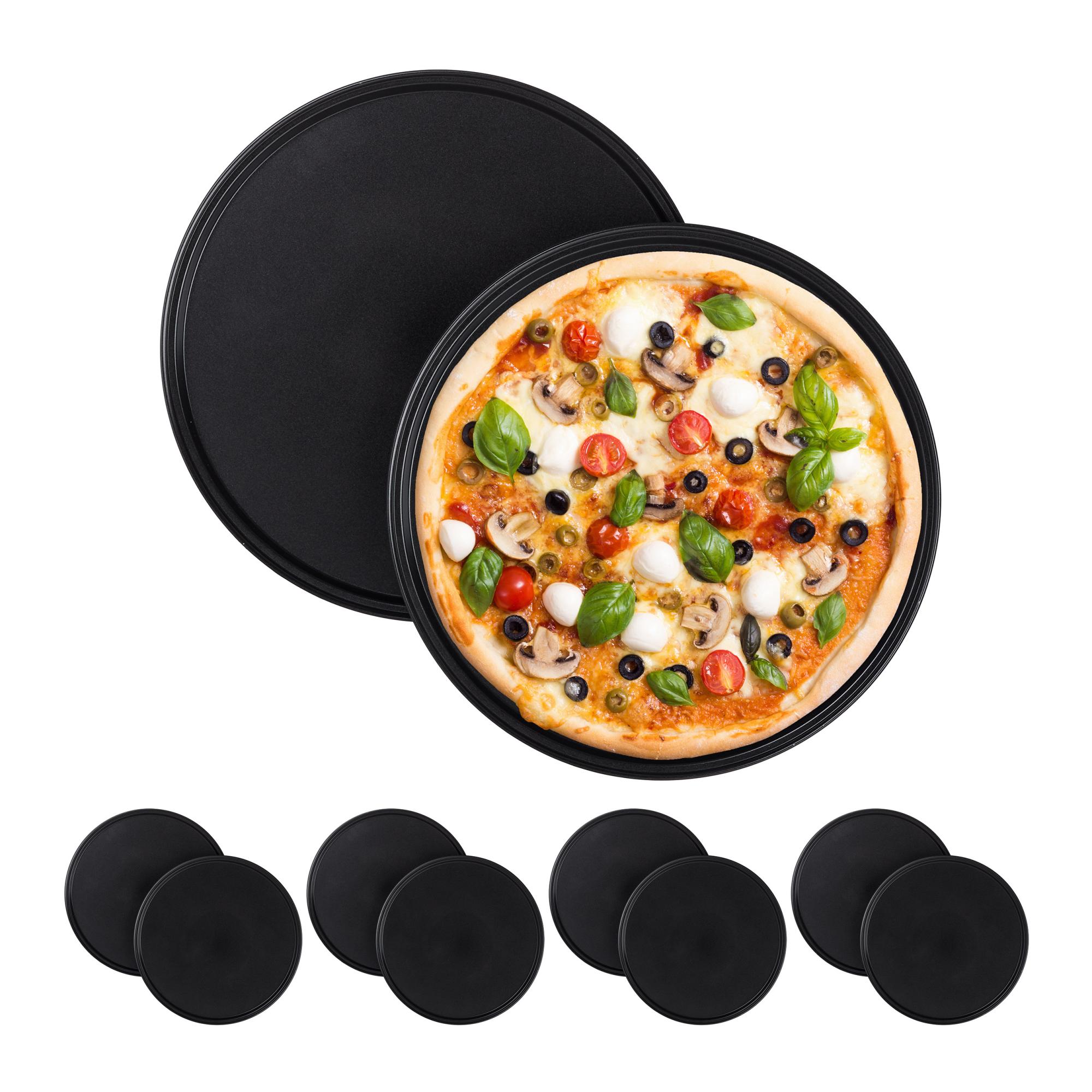 10x Teglia Per Pizza, Set, Rotonda, Forata, Antiaderente, Per Crostate, Acciaio Al Carbonio 32 Cm Grigio 86648551 - Foto 6