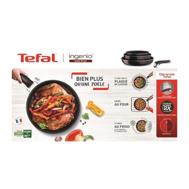 Batterie de cuisine Tefal - 5 pièces - Tous feux sauf induction -  Antiadhésive