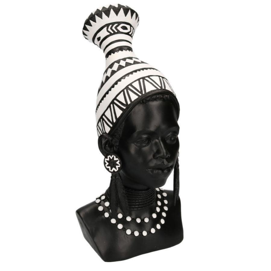 Statuetta Decorativa Africana Auma - Scultura In Resina, 89 Cm, Stile Etnico Moderno