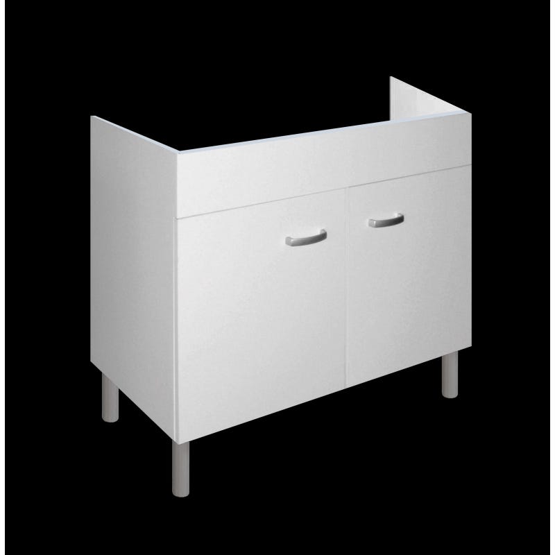 Mueble de cocina bajo fregadero 80X50 en kit de madera Blanco