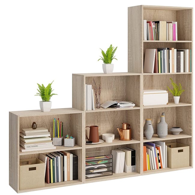 Libreria in legno melaminico per ufficio e cameretta arredamento da interno  / Wengè / 3 Ripiani