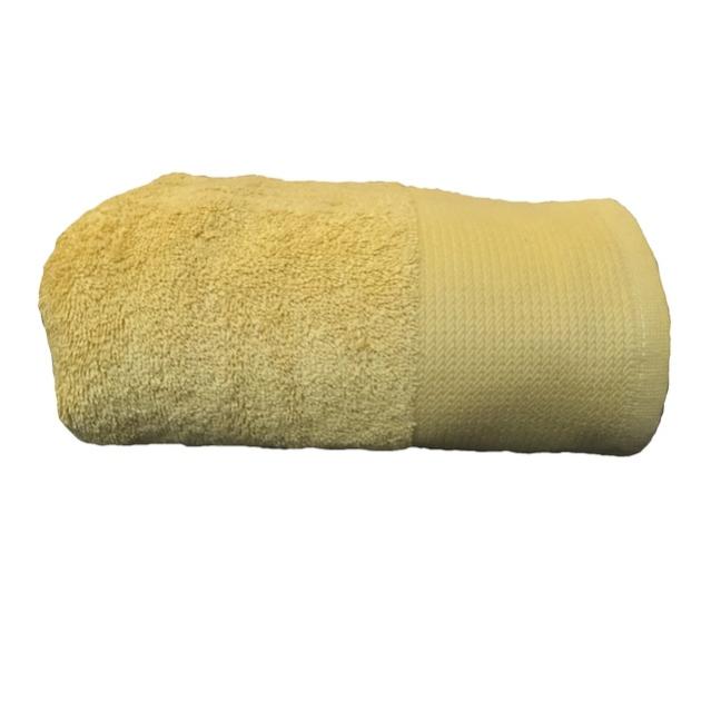 Serviette de douche 70x140cm en coton éponge bio jaune Leroy Merlin