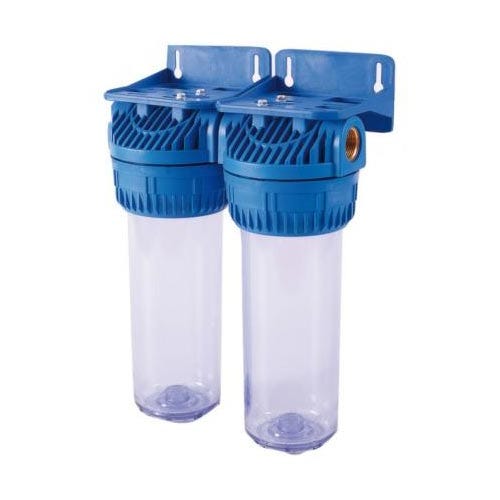 Double porte filtre 9 pouce 3/4 - pour cartouche traitement d'eau