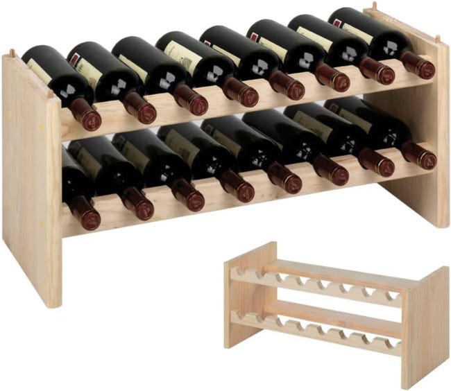 VidaXL Portabottiglie per 72 Bottiglie Legno Massello di Pino Marrone VidaXL Portabottiglie per 72 Bottiglie Legno Massello di Pino Marrone