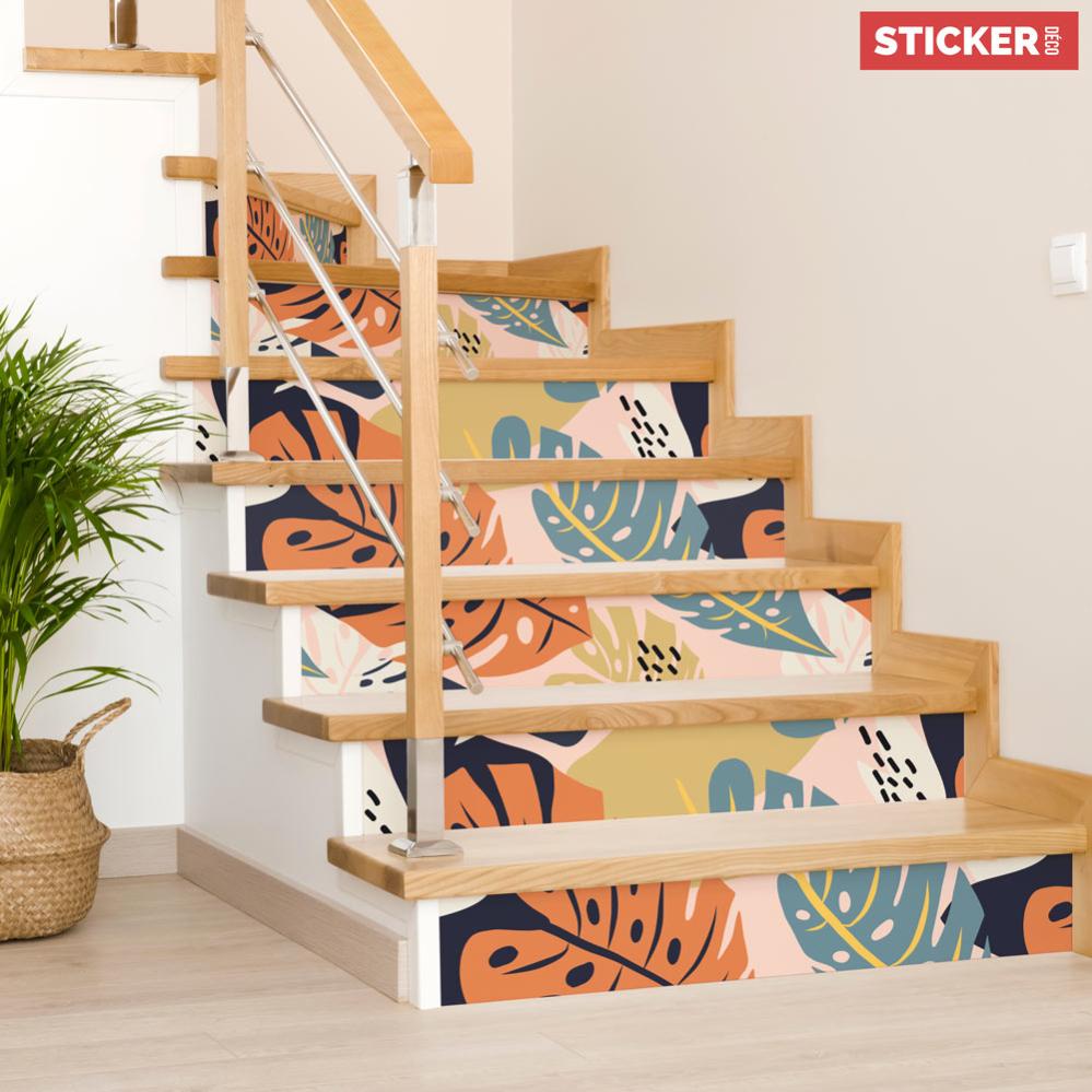 Stickers Escaliers Monstera Deliciosa - 20cm x 100cm | Lot de 3 ...