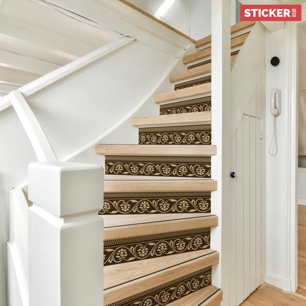 Stickers Escaliers Antique - 18cm x 100cm | Lot de 3 contremarches ...