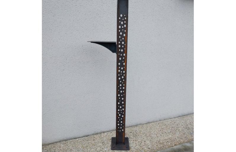 POTEAU/PIED BULLE SUPPORT DE BOITE AUX LETTRES 9005 noir | Leroy Merlin