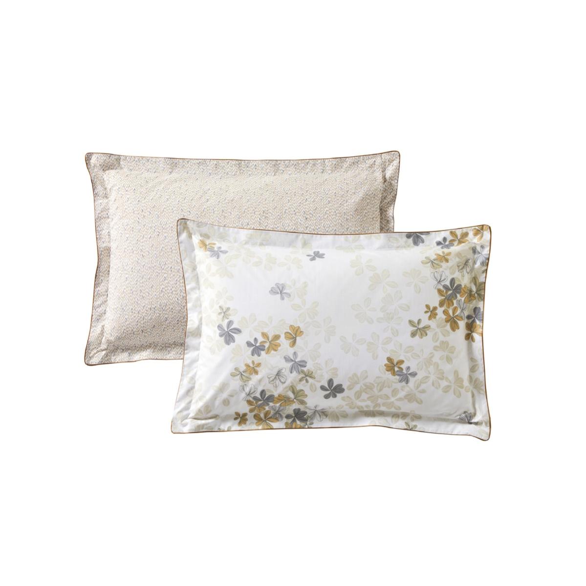 Taie d'oreiller rectangulaire à volant percale blanc 50x70cm