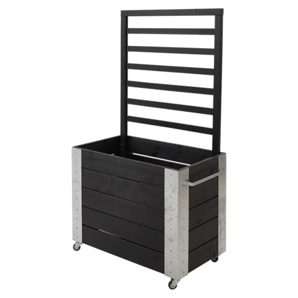 Fioriera rettangolare con spalliera 80 L antracite - Eurospin Online Store