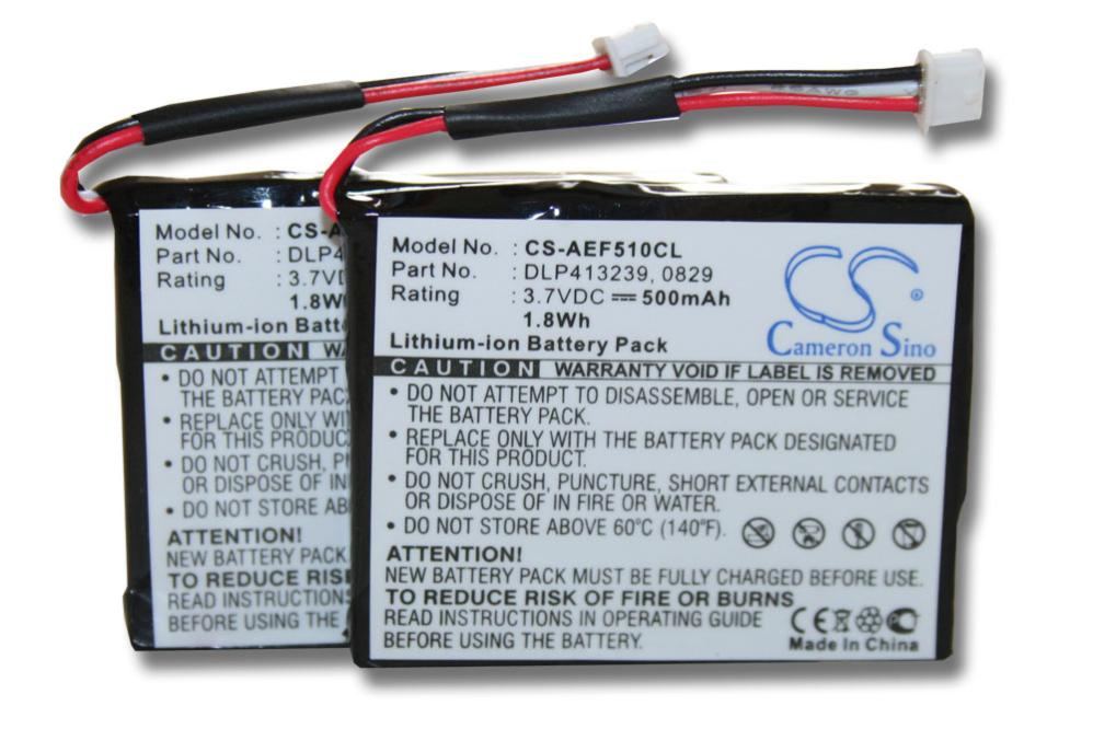 2 Batteries Rechargeables 800 MAh 2,4 V Pour Téléphone Sans Fil - Compatible Medion, Swissvoice, Monza - Type Nimh, Avec Connecteur