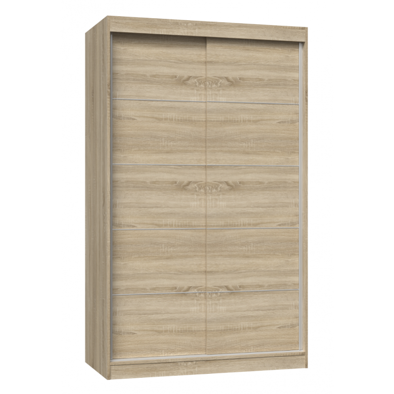 PAOLO Armoire à 2 portes coulissantes Penderie L 120 cm Dressing de chambre 2 portes