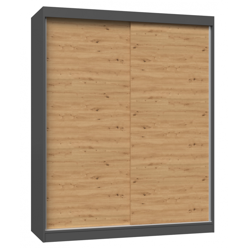 PAOLO Armoire penderie à 2 portes coulissantes Largeur 160 cm