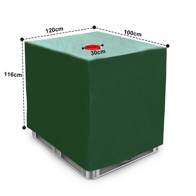 Bâche de réservoir d'eau, Bache pour Cuve 1000L/800L/600L IBC,  210D,Anti-poussière Anti-UV Anti-Pluie (800L 116x80x120, Vert) : :  Jardin