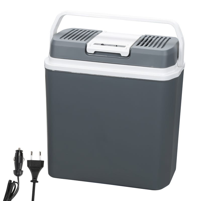 Glacière électrique 24 L (Gris) Mini réfrigérateur 230 V et 12 V pour  voiture camping Froid & Chaud Mode ECO