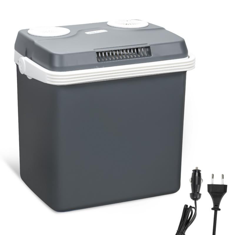 Glacière électrique 32 L (Gris) Mini réfrigérateur 230 V et 12 V pour voiture camping Froid