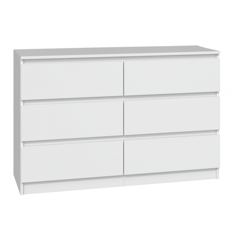 ASTER Commode de chambre 6 tiroris Dimensions 120x40x75 Meuble de