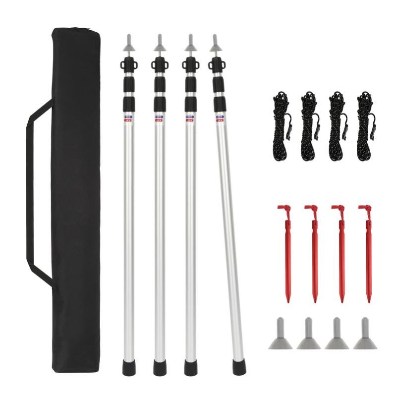 Mât Télescopique Tente/Bâche 83-230 Cm Bo-Camp – Universel Aluminium Renfort Solide