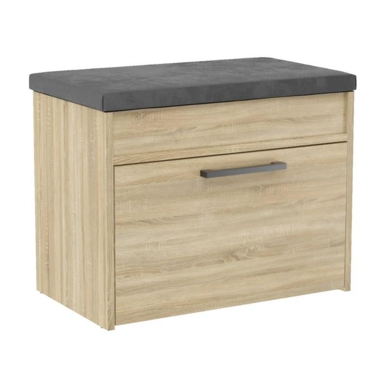 Scarpiera Con Seduta SoBuy - Panca Ingresso Con Cassettiera, 98x37x49 Cm, Grigio, Capacità 150 Kg