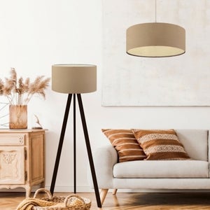 Lampada da Terra 'Neath' Altezza 155 cm - Piantana con Paralume Cilindrico  in Tessuto Lampada a Stelo in Metallo - Antracite / Nero - lux.pro