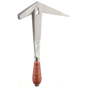 Marteau D’ardoise Pour Gaucher – Forme Rhénane, Poignée Cuir, Forgé à La Main, Longueur 340 Mm, Poids 700 G
