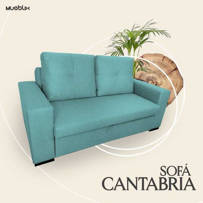 Sofa Cama Cantabria color Turquesa Leroy Merlin