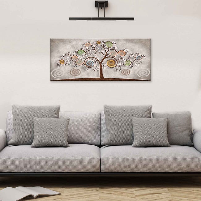 Quadro moderno Stampa su Tela tema Albero della Vita CANVAS WORLD 52x122 cm  TREE BROWN