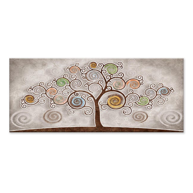 Quadro su tela – Albero della vita con foglie e radici Quadro su tela – Albero della vita con foglie e radici