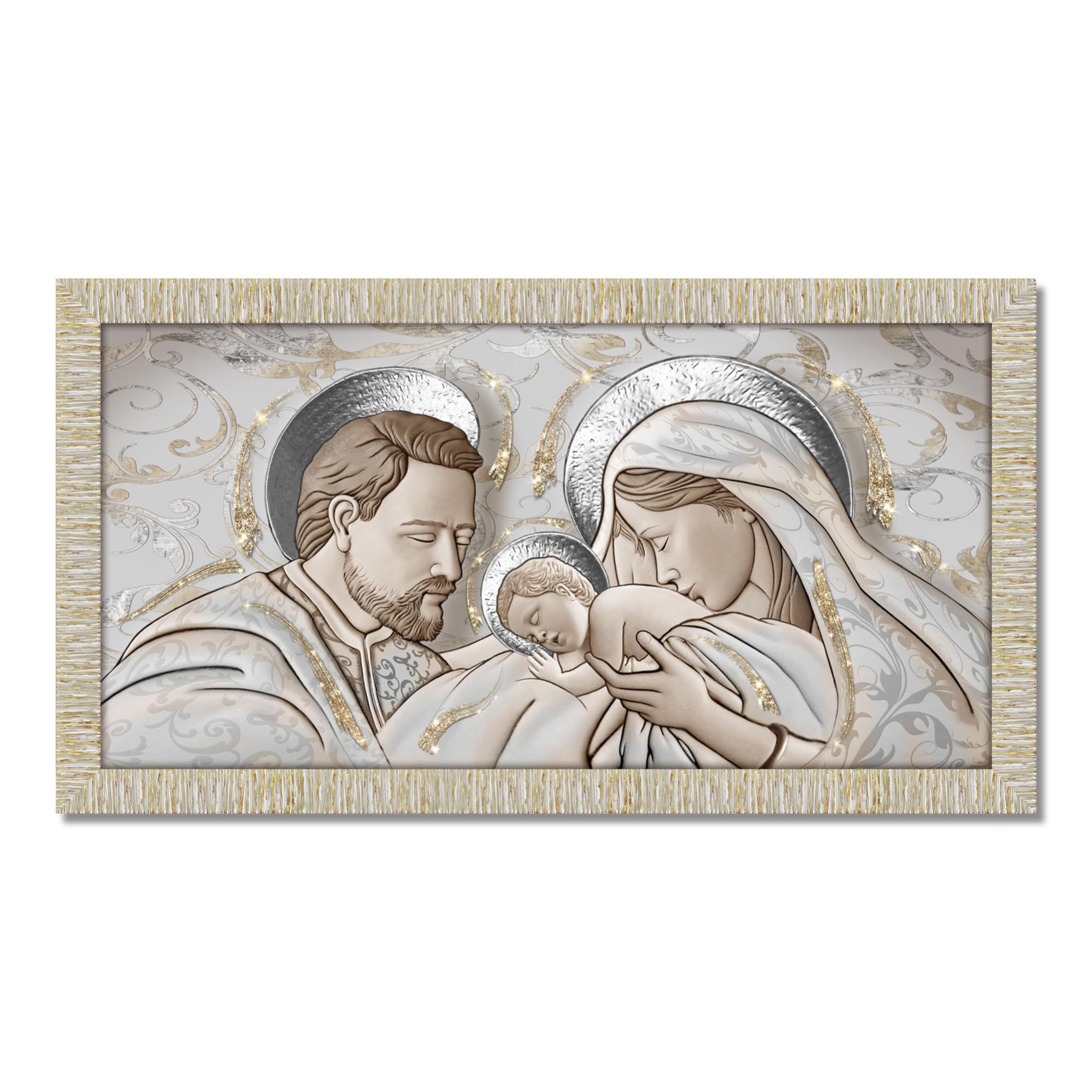Mud Pie Portacornice In Legno E Acrilico Con Magneti - 10x10 Cm - 'Famiglia' - Per Foto 5x5 Cm - Regalo Sentimentale Per Albero Di Natale O Parete - 3