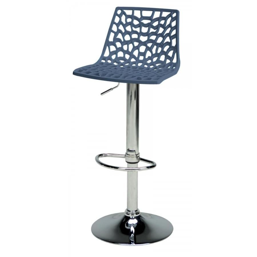 Sgabello Elevabile Grandsoleil Spider Nero Lucido - Seduta In Policarbonato, Base Cromata, Senza PAH, Made In Italy