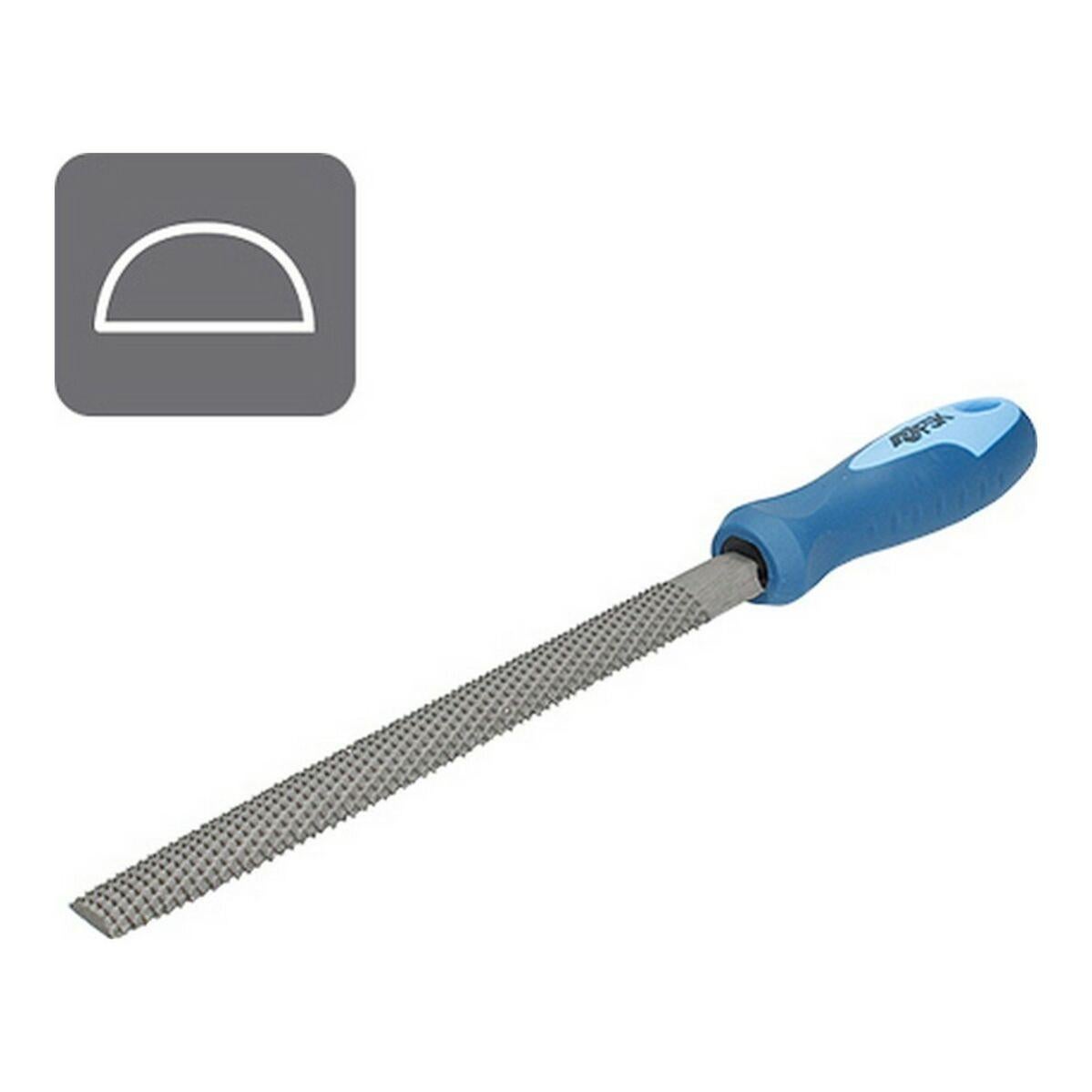 Lime/Râpe à Bois Demi-Ronde AERZETIX - 250mm - Manche Bi-Matière - Pour Menuisier Et Bricoleur - Acier