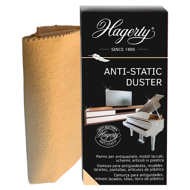 Kit Hagerty Anti-Static Duster Panno Antistatico per Superfici Delicate +  Hagerty High Tech Plastic Care Spray Pulitore per Plastica da 500 ml