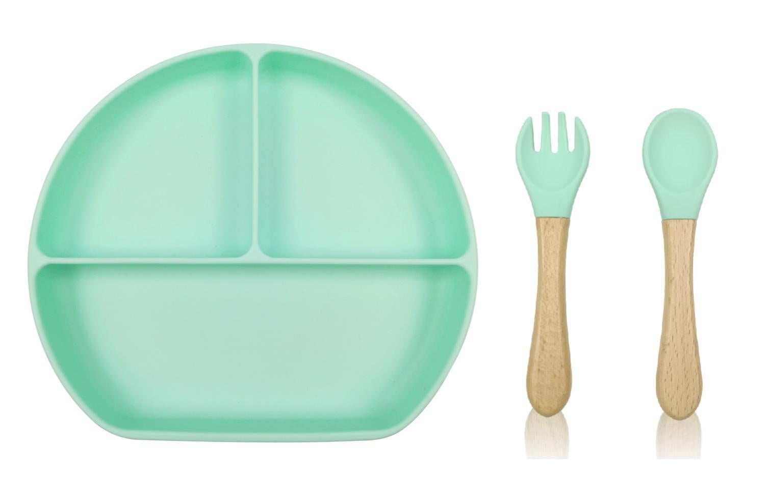 Suavinex, Posate per l'apprendimento bambini, cucchiaio e forchetta in acciaio inossidabile, Manico in silicone antiscivolo, ergonomiche, BLW,i +6 mesi, lavabili in lavastoviglie, Rosa