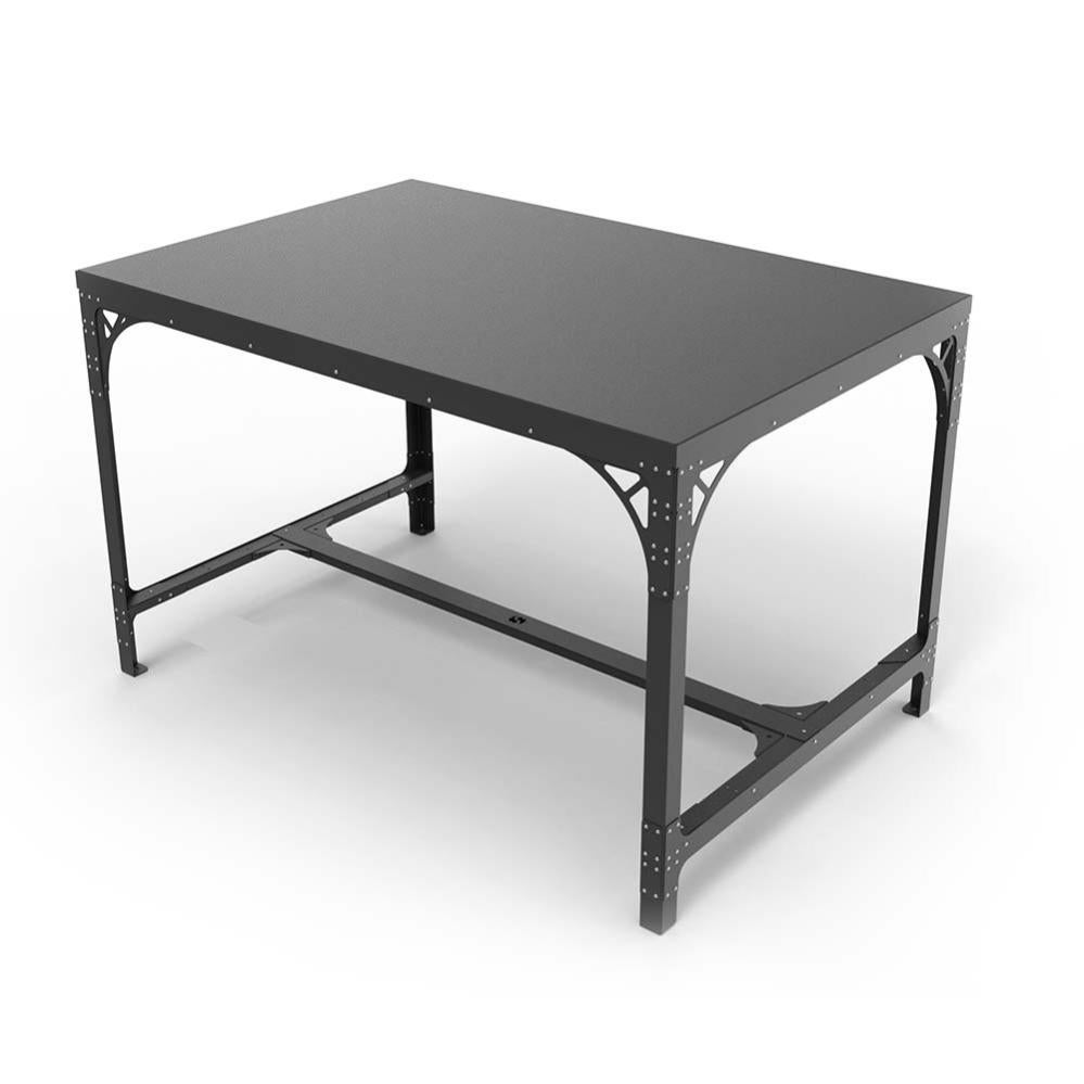 Table de jardin noire en métal 4P Leroy Merlin