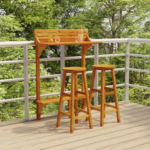 Ensemble balcon TECK MARBELLA: 1 table + 2 chaises pliantes – Varangue