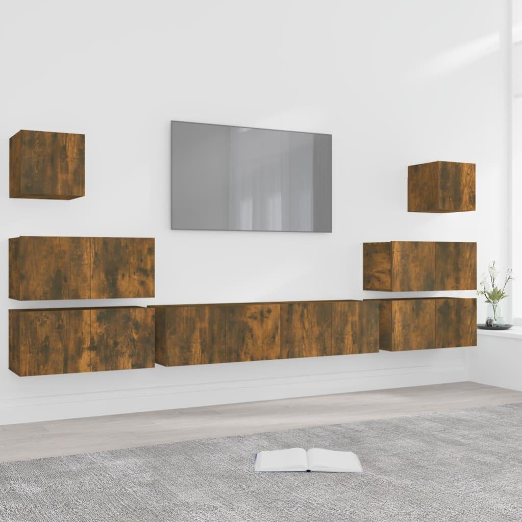 VidaXL Mobile TV Rovere Fumo 103x38x46,5cm Legno Multistrato E Acciaio 93643278