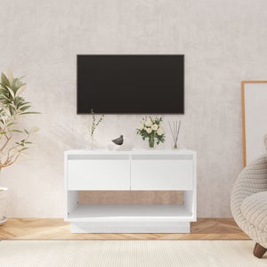 VidaXL Mobile Porta TV Bianco Lucido 80x34x36 cm in Legno Multistrato