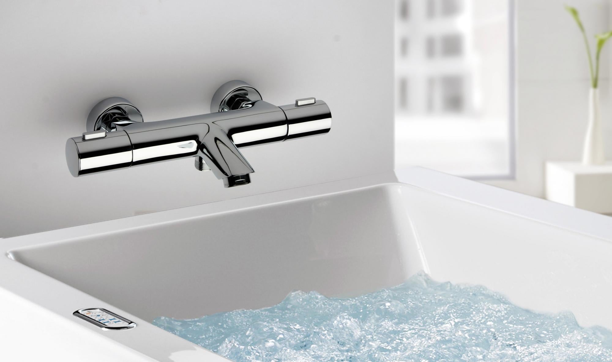 Vasca Da Bagno Doccia 2 Fori A Parete In Ottone Rubinetto Miscelatore Acqua Rubi - Foto 11