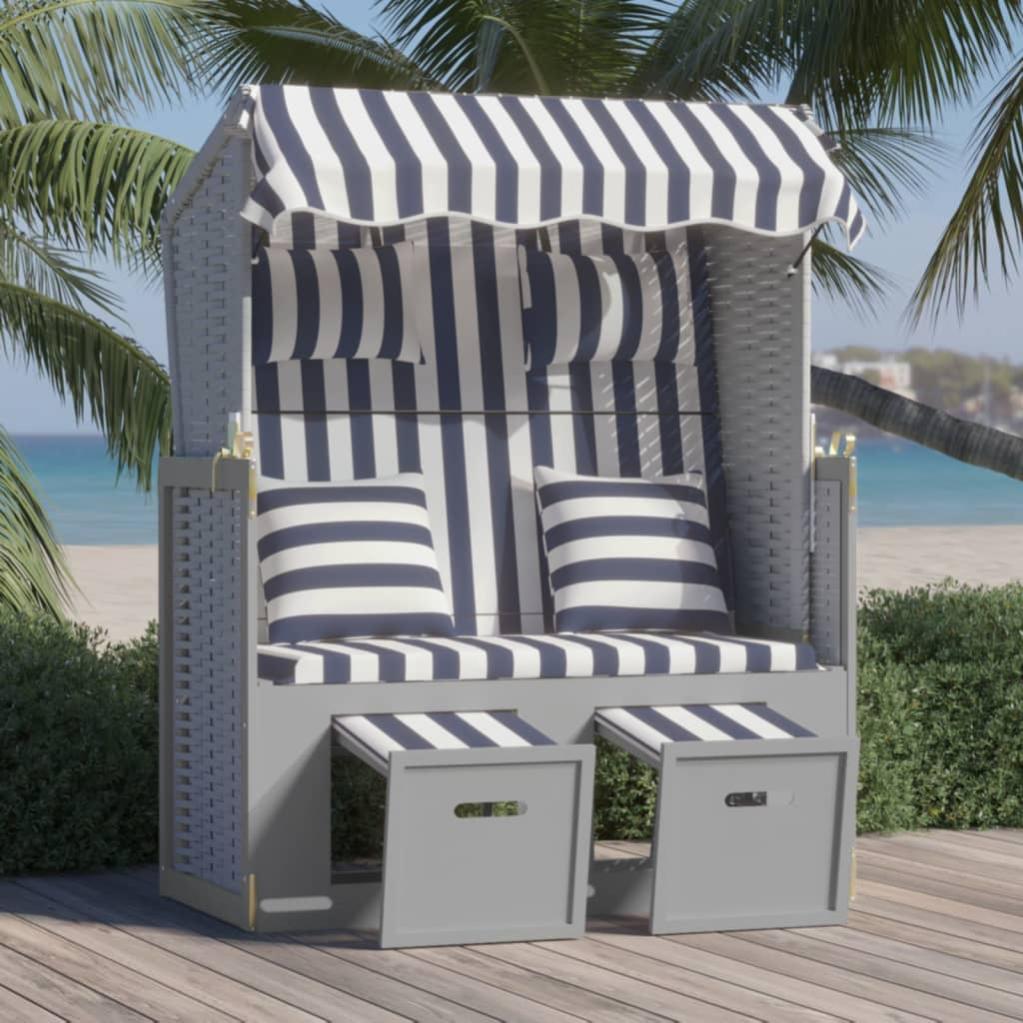 Maison Exclusive - Set Mobili Giardino 3pz Nero Polyrattan E Legno Massello Acacia 88070622